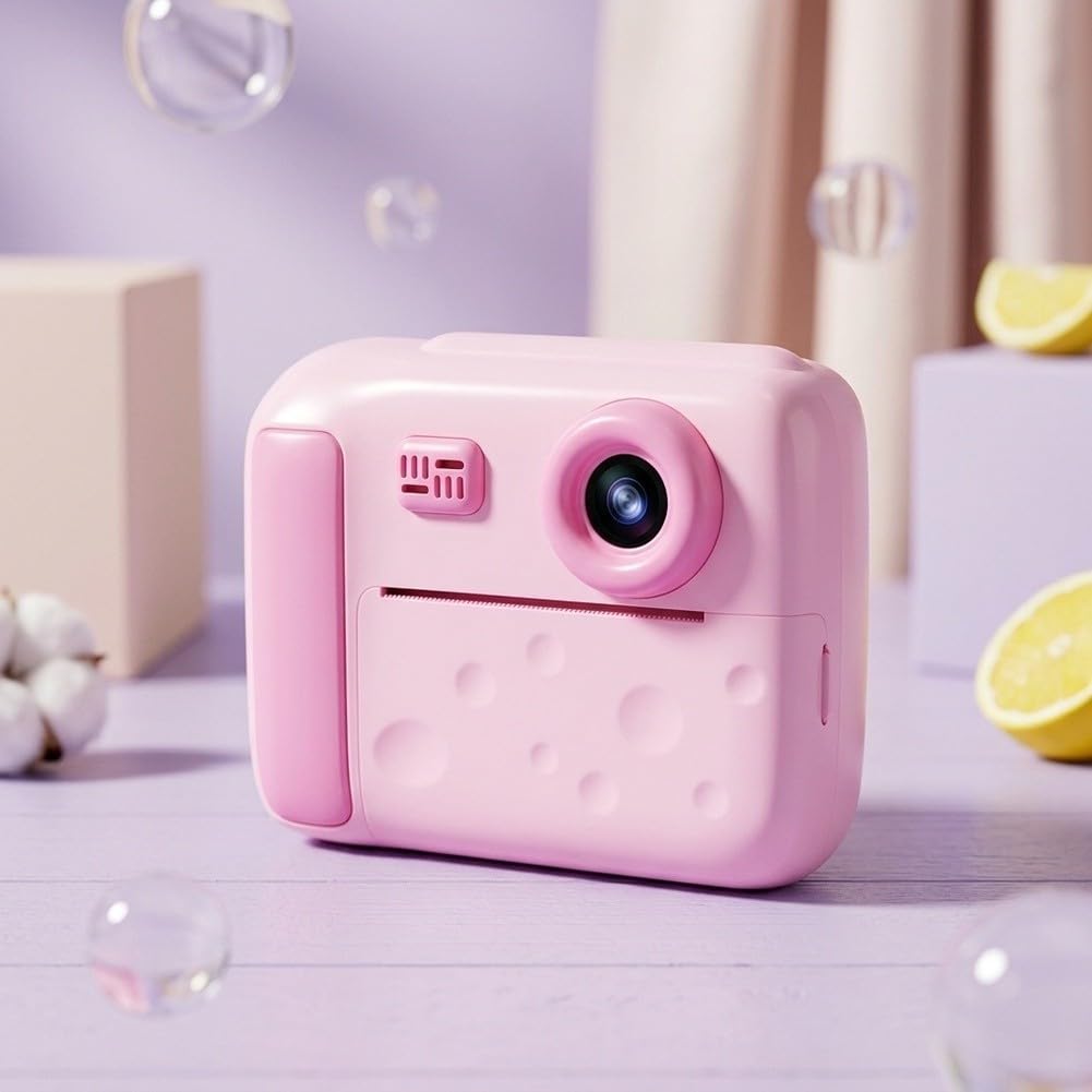 Sofortbildkamera für Kinder 48MP HD Foto Druck(Pink)
