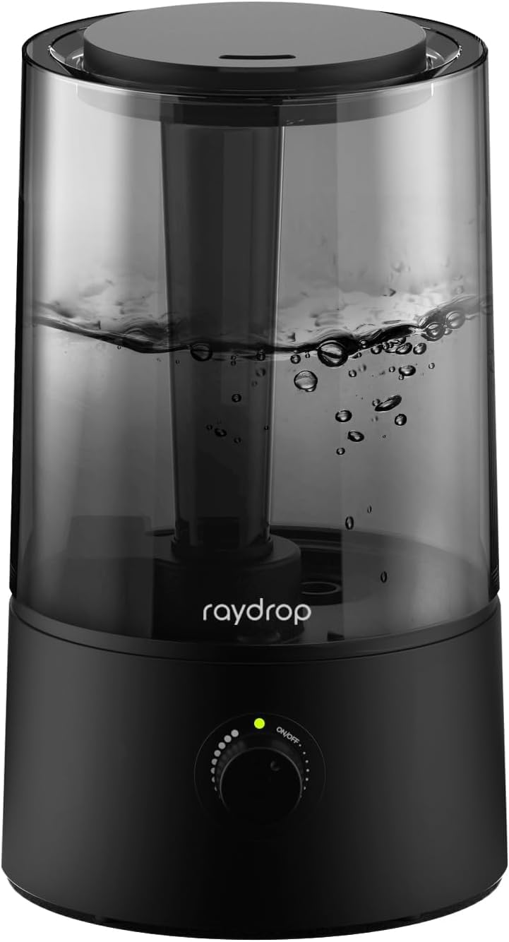 raydrop 4,0L Luftbefeuchter Kaltnebel für Schlafzimmer & Große Räume – 30 Std. Laufzeit, Leiser Humidifier für Baby, Kinderzimmer & Pflanzen – Automatische Abschaltung, Schwarz