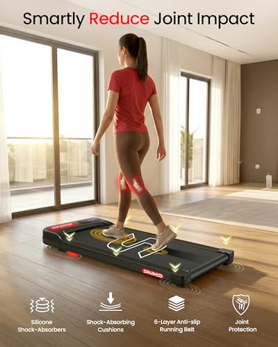 Image of Sparnod Fitness STH-3001 Walking Pad for Home Use, 2.5 HP Motor 1-6 km /h Speed, Manual Incline 2 Levels, LED Display for Time, Distance, Speed & Calories, Compact Treadmill, 90kg Max Weight