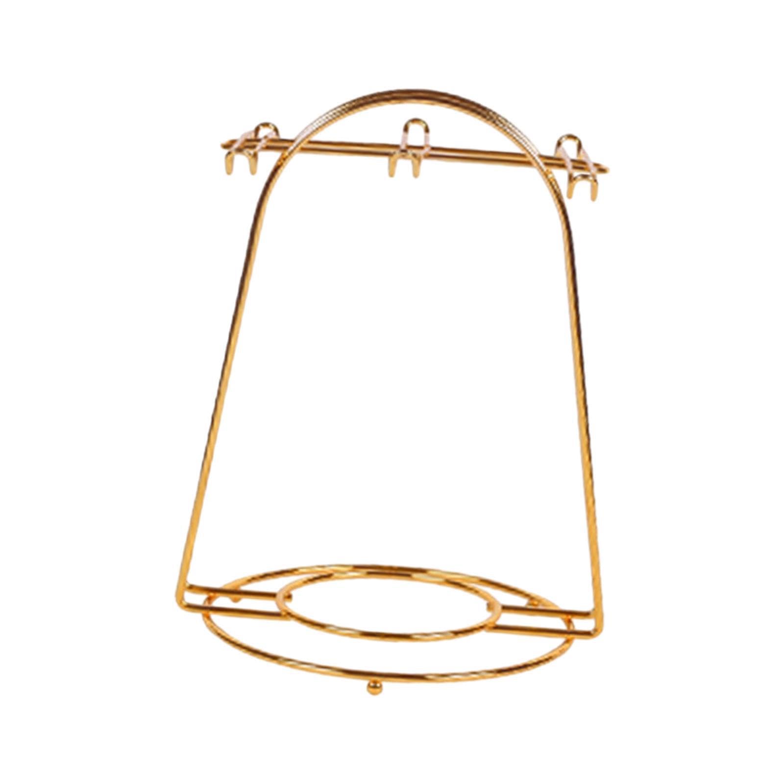 ALCXAZS Modern Metal Kitchen Organizer Countertop Cup Tray , Gold , Hold 6 Mugs