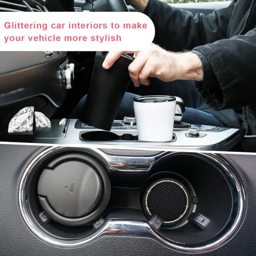 Ziciner 4 Pack Tapetes de Silicona para Portavasos de Coche miniatura 4