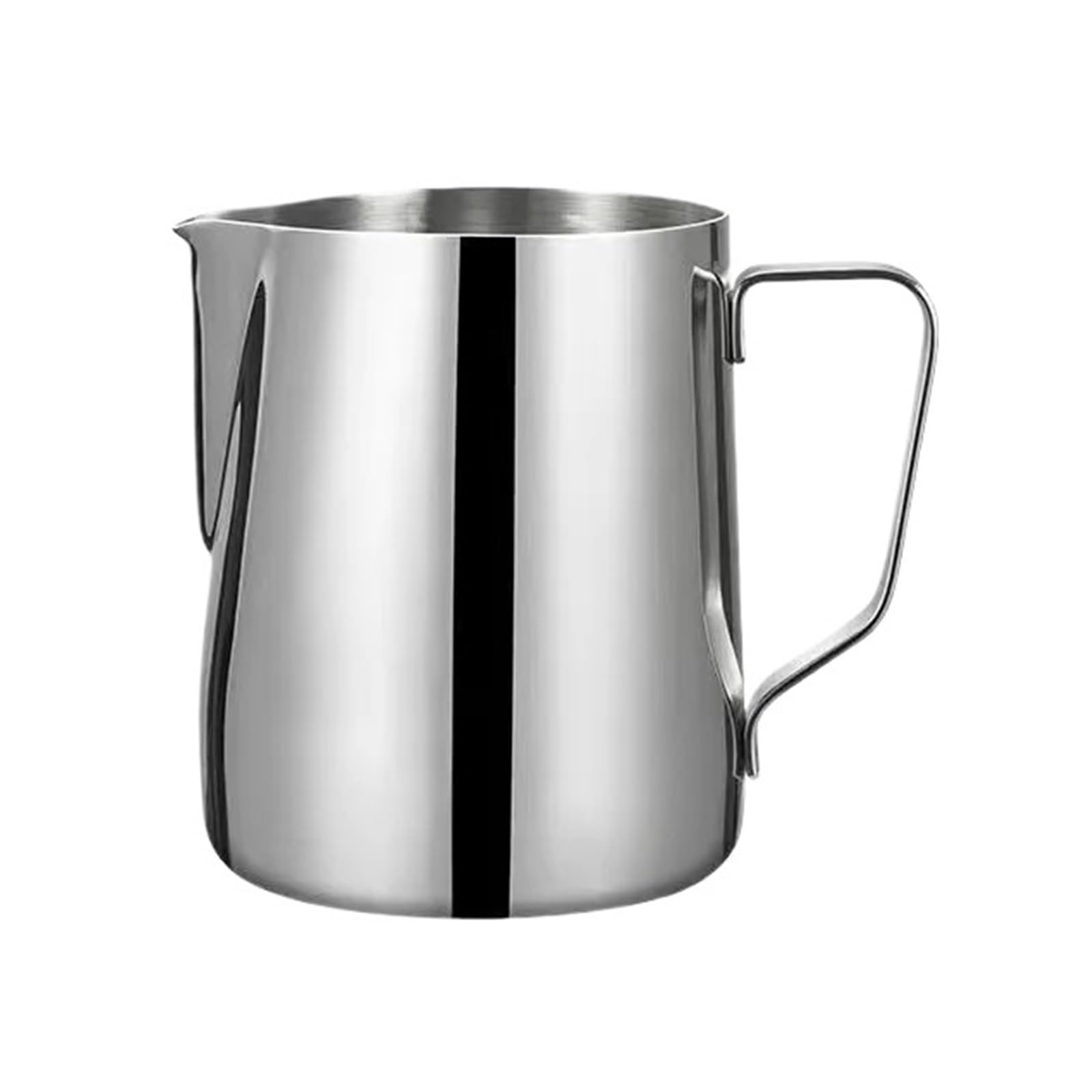 LINYpA66 Stainless Steel Milk Pitcher 350/600ML Coffee Milk Frothing Pitcher Jug 304 Stainless Steel Precise Scale Barista Professional Cafe(350ML Silver)