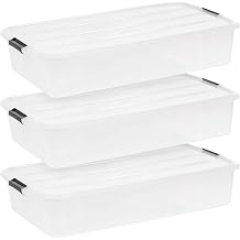3 Pack 50QT Stackable Plastic Storage Bins With Lids