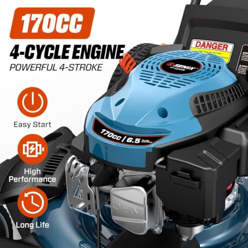 Image of SENIX 21 in Self Propelled Gas Lawn Mower, 170 cc 4-Cycle Mower