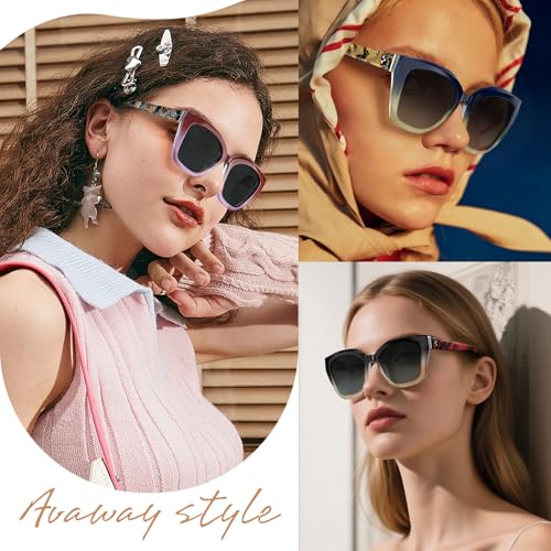 AVAWAY Polarized Cat Eye Sunglasses Women - Trendy Acetate Sun Glasses UV400 Protection Modern Aesthetics Designer Shades2