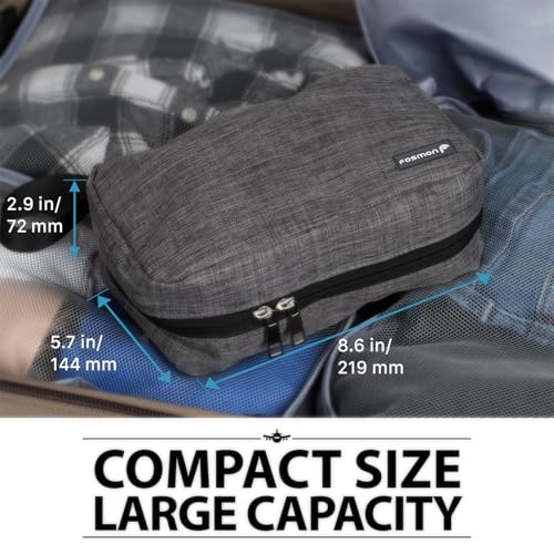 Image of Fosmon Hanging Toiletry Bag for Travel, Compact Toiletries Organizer, Gray