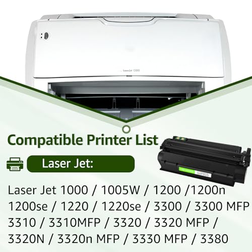 greencycle 2 PK Black Toner Cartridge Replacement Compatible for HP 15X C7115X 15A C7115A 13X Q2613X Work with Laserjet 1000 1200 1220 1330 3300 3310 3320 3330 3380 Series Printer