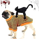 🎃[Portátil y Ajustable]: El diseño de velcro se puede ajustar fácilmente para reducir la incomodidad causada por diferentes tipos de cuerpo. Apto para mascotas y cachorros de diferentes edades. El estilo suave y cómodo está hecho de fieltro de alta calidad, cómodo de llevar, transpirable y fácil de transportar.