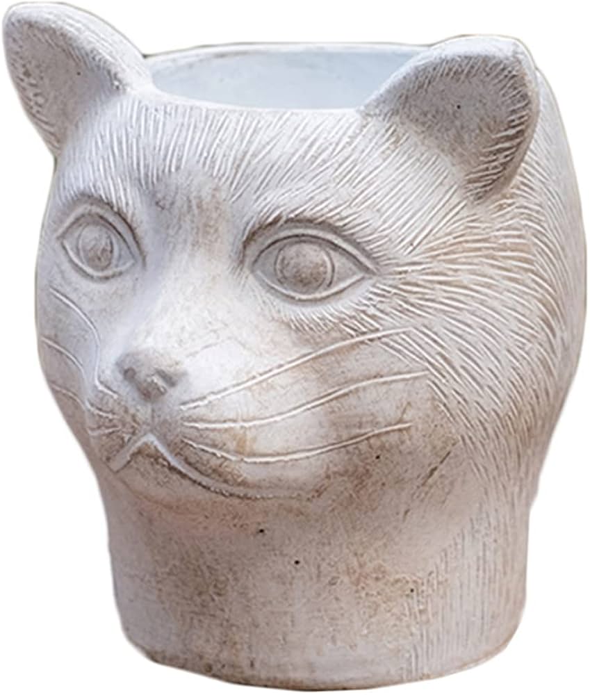 Amazon.co.jp: 鉢花 植木動物の頭のプランターポット猫の顔プランター