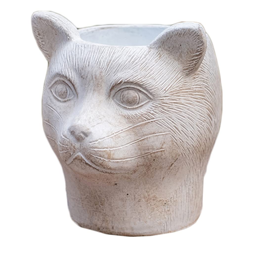 フ*ズ様 猫型陶器特大プランター 楽天市場】猫の植木鉢 2個セット 多肉鉢 陶器鉢 猫プランター