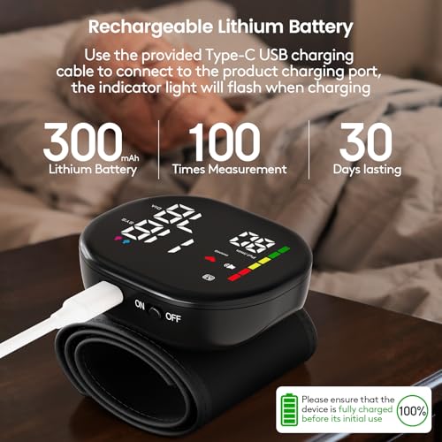 Image of Double love Wrist Blood Pressure Monitor for Home Use - Black