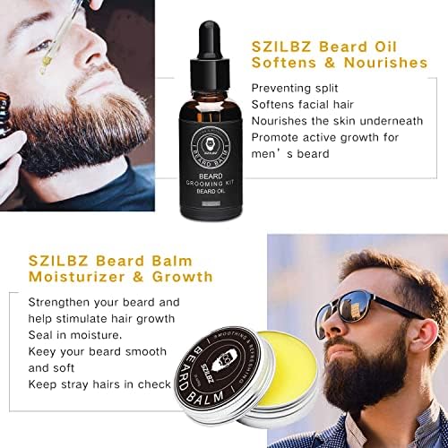 Amazon.com : SZILBZ Beard Kit for Men Grooming & Care - Beard ...