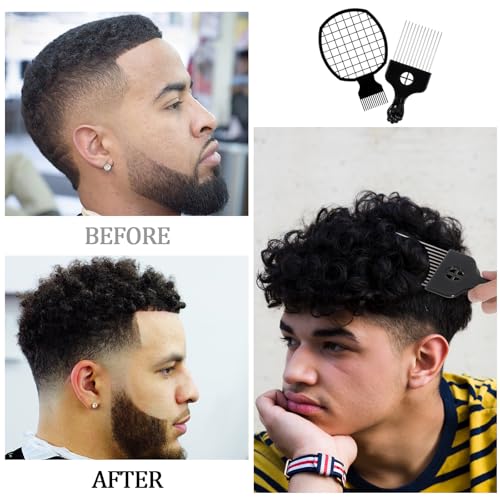 2 pzas Peine Metal para Cabello Rizado Afro miniatura 6