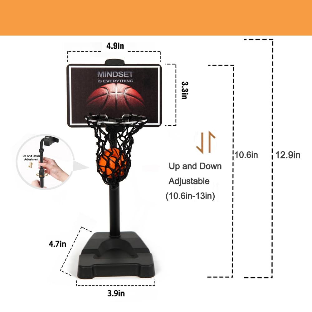 Raguso Mini Panier De Basket-Ball De Bureau – Machine à Ressort – Décompression Et Décoration – Cadeau Enfant Ou Ami