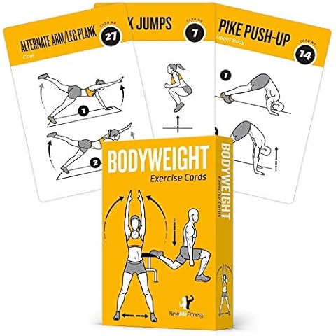 Bodyweight Exercise Cards Home Gym Workout Personal Trainer Fitness Program Guide Tones Core Ab Legs Glutes Chest Bicepts Total Upper Body Workouts Cover
