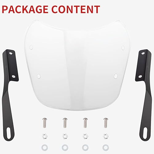 Miniatura 7 de Parabrisas universal pequeño para motocicleta, deflector de viento delantero con soporte de montaje para motocicleta de 7 pulgadas, compatible con