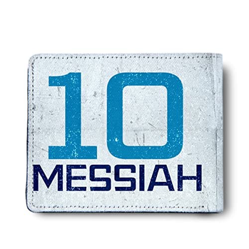 Image of ShopMantra Wallet for Boys | Messi Artwork Printed Bi-fold Boys Purse | Faux Leather Card Holder with Cash Pocket