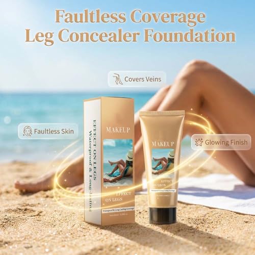 Image of 2026 Upgraded Body Coverage Perfector, No Transfer Body Foundation with Brush, Waterproof Leg and Body Makeup for All Skin Tones, Tattoo Cover Up Makeup & Concealer for Women (Deep)