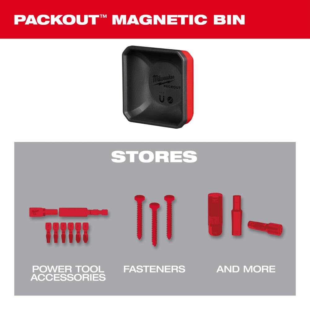 Milwaukee Electric - PACKOUT. Contenitore Magnetico, Rosso/Nero
