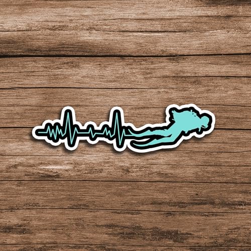 Image of Heartbeat Line Sleep Sticker ECG Flatline Humor Vinyl Decal Waterproof 5 Inch Minimalist Relax Rest Mode Sticker for Laptop Water Bottle Phone Aesthetic Gift