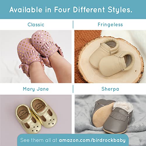 BirdRock Baby Sherpa Moccasins - Cozy, Genuine Leather Winter Shoes for Boys and Girls3