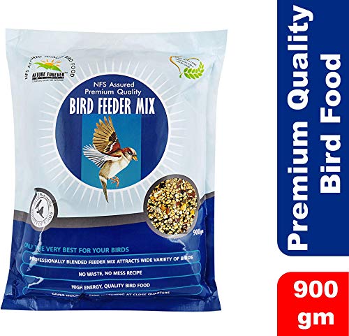 Image of wall mounted house feeder and bird feeder mix, 900g