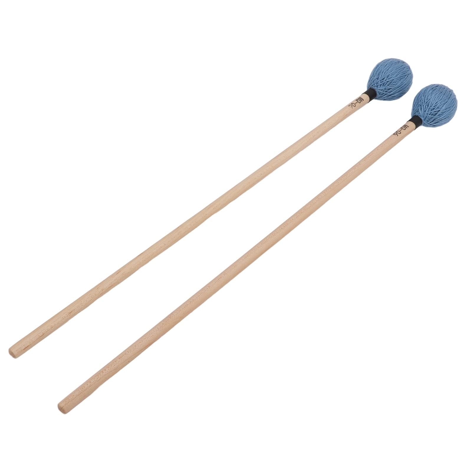 Mazzuolo Medio Duro, Mazzuolo in Filato Duro Liscio, Riproduzione Morbida 1 Paio di Bacchette per Marimba Professionali per Strumenti a Percussione (Blu)