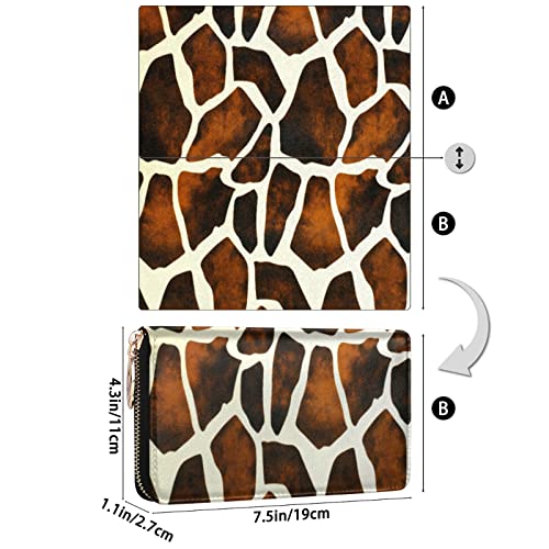 TropicalLife Wallets For Women Giraffe Texture Pattern Gold Zip Around Credit Card Holder Organizer Long Wallet Large Capacity Lightweight Ladies Purse3