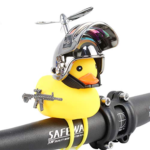 HORNTOP Rubber Duck Bike Bell,queeze Horn Loud Quack Sound, Cycling Light Cute Rubber Duck Toy for Toddler Kids Girls Boys Adult,Bicycle Accessories & Car Dashboard Decorations (Metal Gray Helmet) HORNTOP Rubber Duck Bike Bell,queeze Horn Loud Quack Sound, Cycling Light Cute Rubber Duck Toy for Toddler Kids Girls Boys Adult,Bicycle Accessories & Car Dashboard Decorations (Metal Gray Helmet)