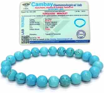 Buy DVISHA Original Certified Turquoise (Firoza) Bracelet Lab