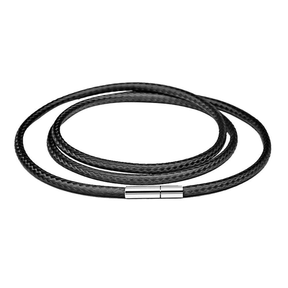 MYFT Cord Necklace Unisex Stainless Steel Wax Rope Braided Necklace Chain For Men Women Diameter 2cm