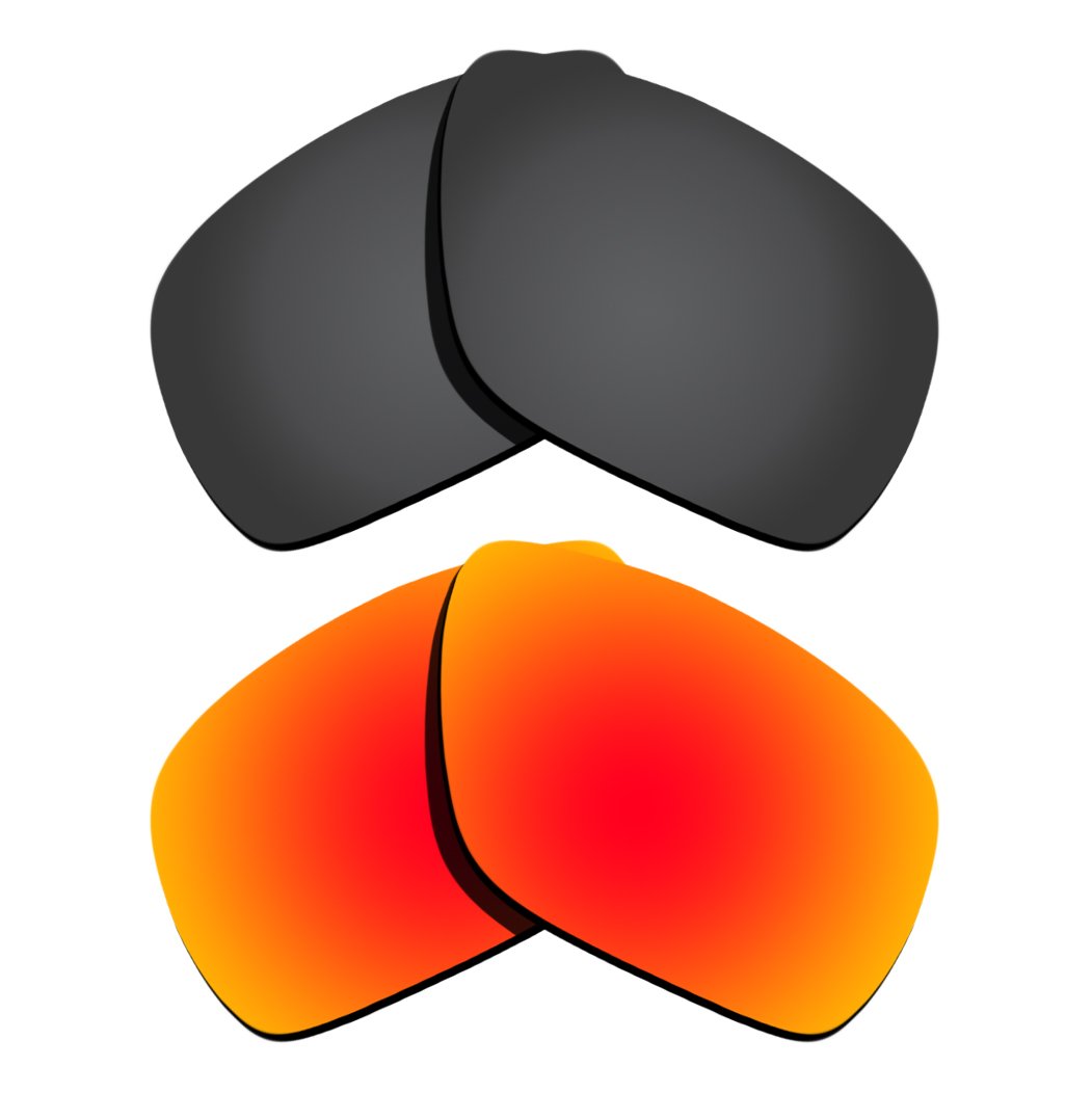 Polarized Replacement Lenses for Oakley Breadbox - Black&Orange Red Mirrored Coating