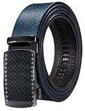 Barry.wang Mens Ratchet Belt,Full Grain Leather Adjustable Slide Belt 1 3/8' Buckle For Men Golf Dress Casual Jeans-Cut For Fit