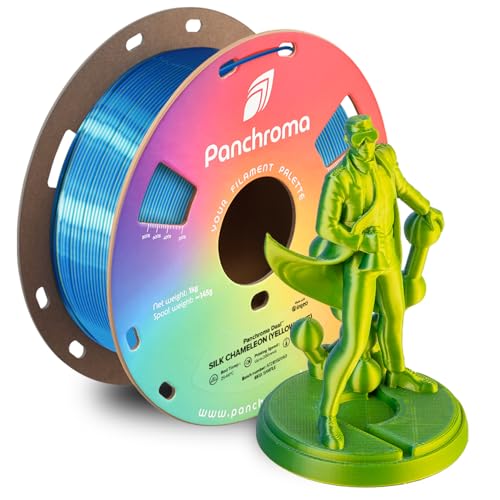 Image of Polymaker Panchroma Dual Silk PLA Filament 1.75mm, 1kg, Chameleon | Neatly Wound, High-Gloss Finish PLA(Yellow-Blue), Easy Print & Smooth Feeding, Compatible with Bambu Lab & Most 3D Printers