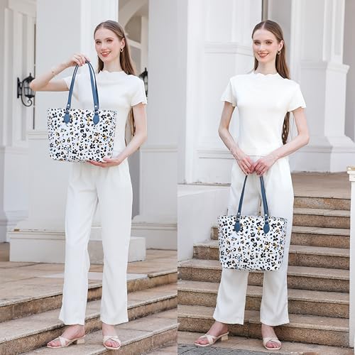 Image of Tote bags for women, tote purse, nylon tote bag, with zipper and pockets, waterproof