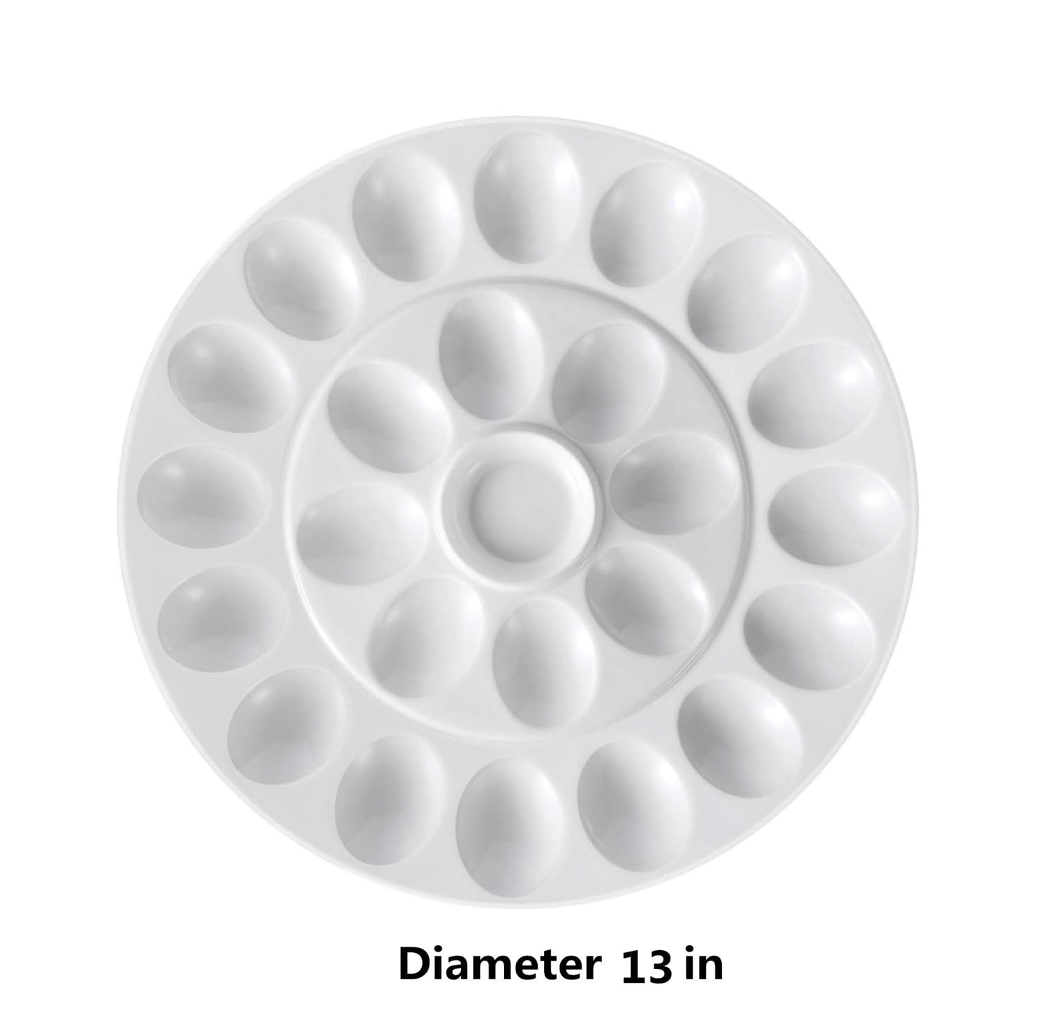 Ceramiczny talerz na jajka, 25 przegródek, biała porcelanowa taca na jajka, kuchenka mikrofalowa, zamrażarka, nadaje się do mycia w zmywarce, wysokiej jakości naczynia do serwowania na