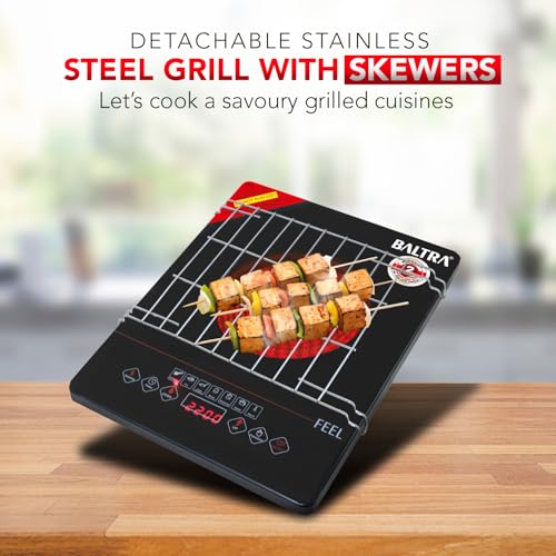 Image of BALTRA Radiant Feel Pro Infrared Glass Induction Cooktop Touch Panel 2000 Watt (All Utensil use-able)