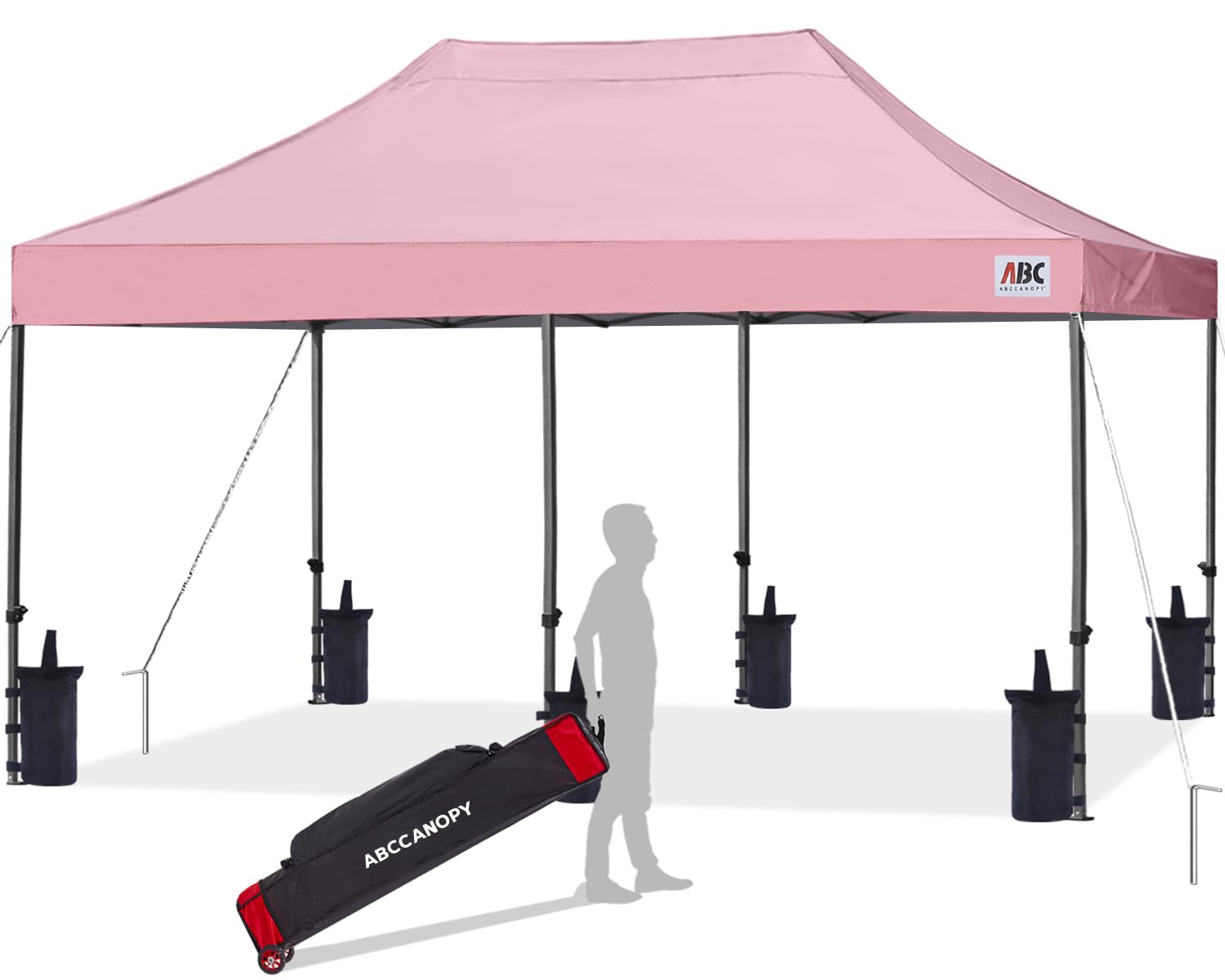 ABCCANOPY Patio Pop Up Canopy Tent 10x20 Commercial-Series(Pink)