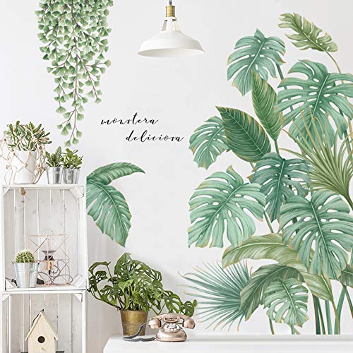 NOA Green Plants Wall Stickers, Removable Fresh Leaves Wallpaper Decals, Vibrant Tropical Leaf Peel and Stick Art Murals for Nursery Bedroom Kitchen Home Decorations NOA Green Plants Wall Stickers, Removable Fresh Leaves Wallpaper Decals, Vibrant Tropical Leaf Peel and Stick Art Murals for Nursery Bedroom Kitchen Home Decorations