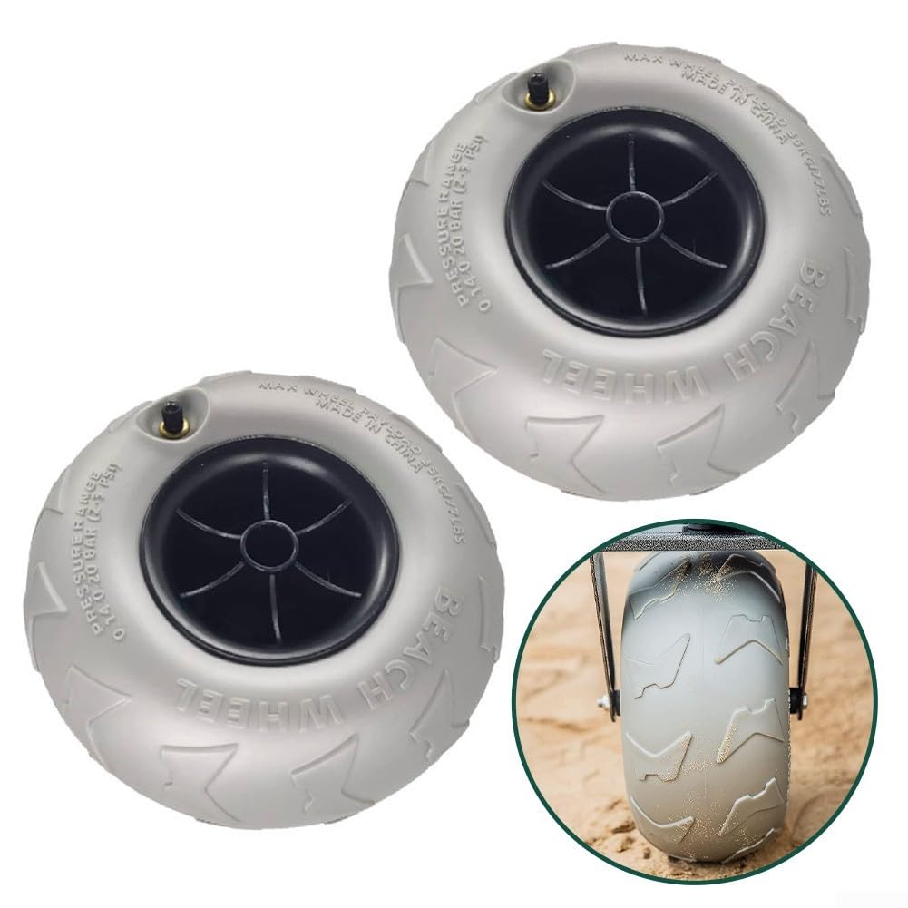 Zestaw 2 kółek balonowych do wózka plażowego, idealne na kajaki i kemping, rozmiar 205 x 115 mm