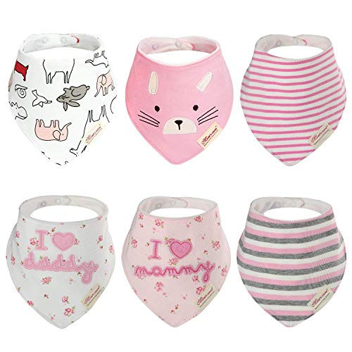 Discoball Lovely Infant Baby and Toddler Bandana Drool Bibs (Girl Design Style 2)