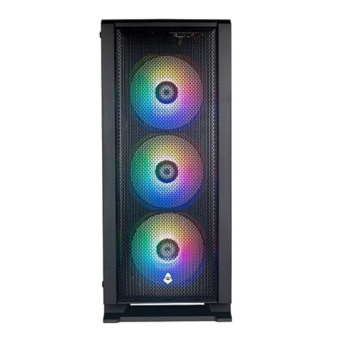 Gabinete Gamer Mancer Narok, Rainbow, Mid-Tower, Lateral de Vidro, Com 3 Fans, Preto, MCR-NRK-RGB01