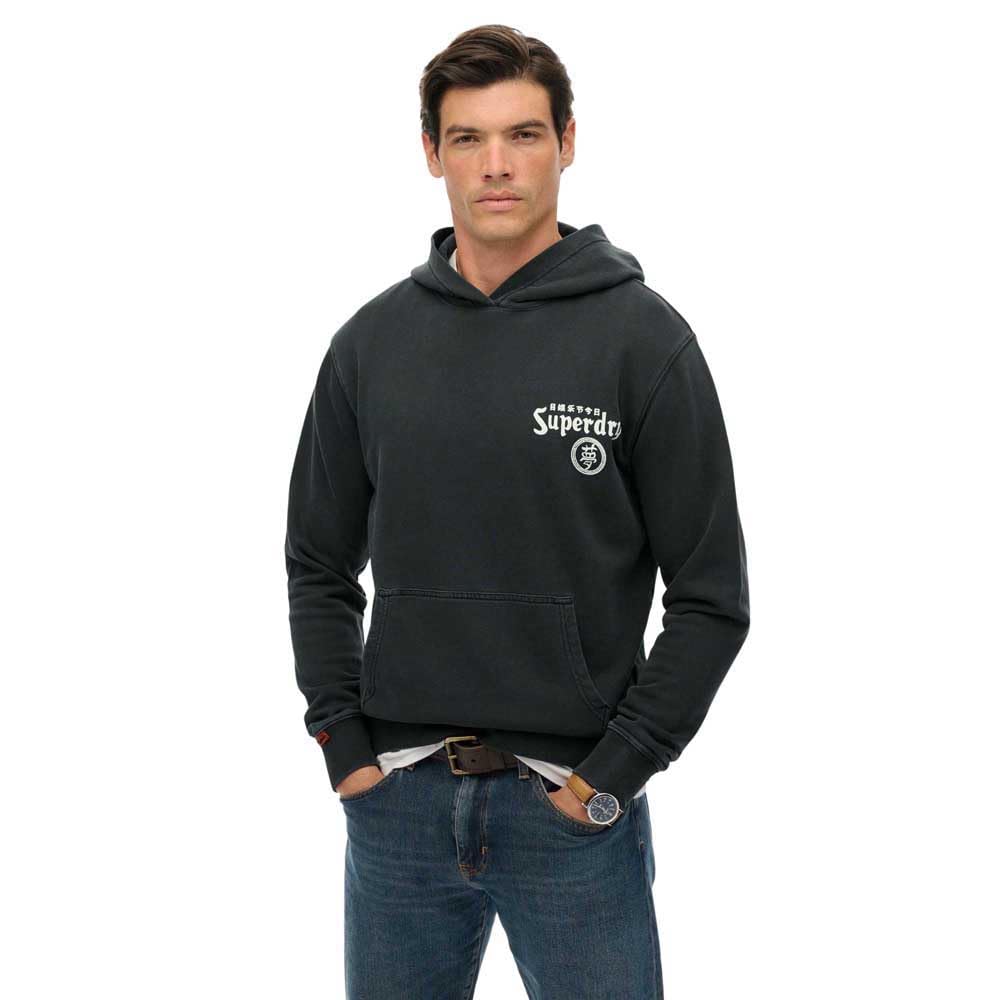 Superdry Men's Noir Hooded Sweatshirt Tokyo