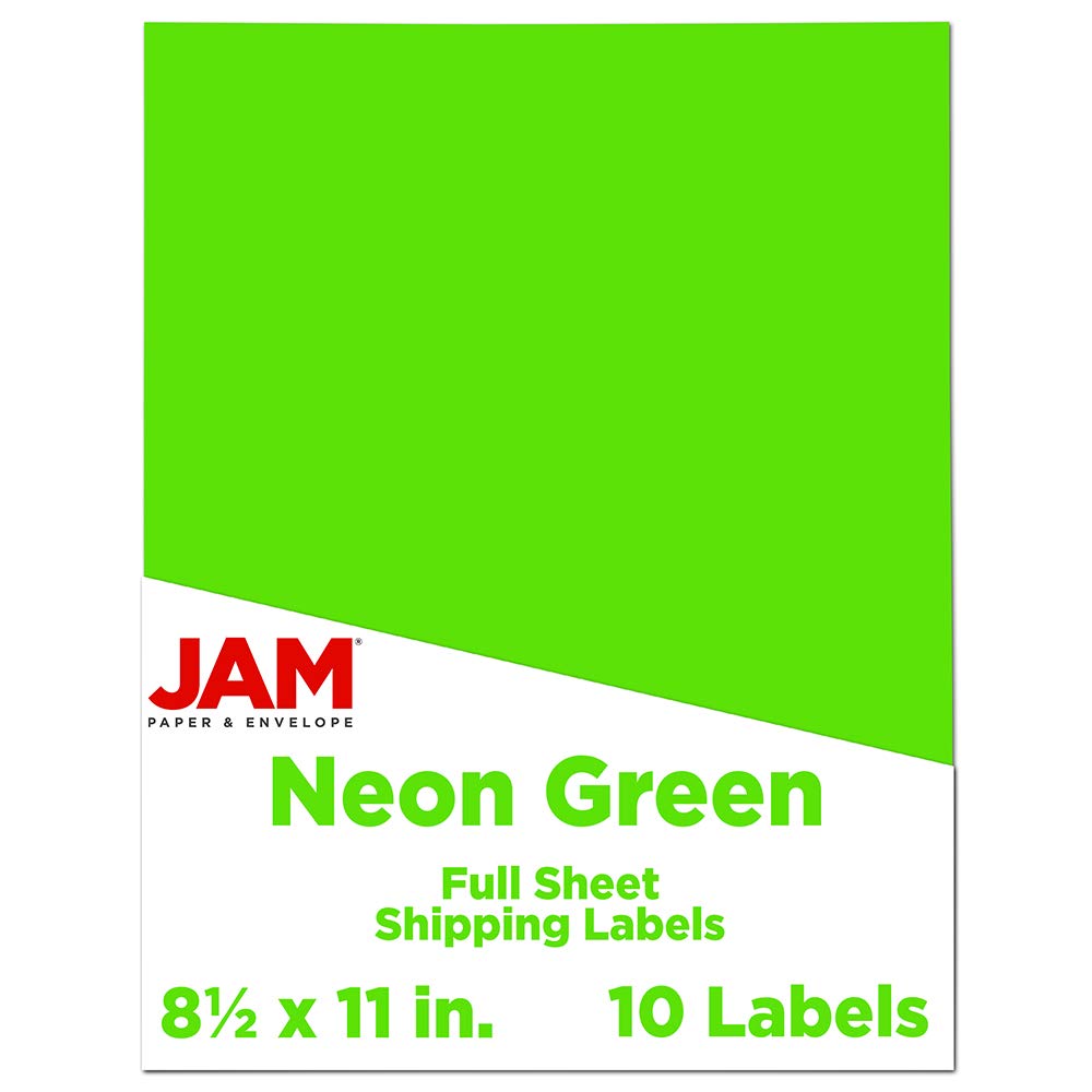 Buy JAM PAPER Shipping Labels - Full Page Sticker Paper - 8 1 ...