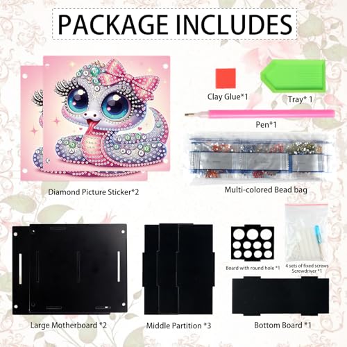 Image of Cute Snake Diamond Art Pen Holder, DIY Acrylic 5D Special Shaped Rhinestones Diamond Painting Pencil Cup, Decorative Crystal Rhinestones Art Storage Desk for Home and Office Supplies