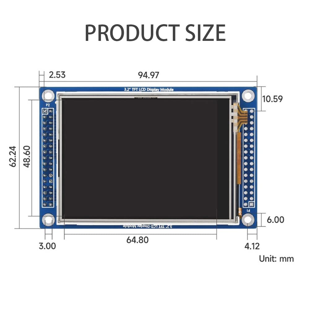 1 sztuka moduł wyświetlacza TFT-LCD moduł wyświetlacza 3,2 moduł wyświetlacza 320 x 240 pikseli ILI9341 8080 równoległy + SPI 3,3 V LCD 65K rezystor kolorów ekran dotykowy