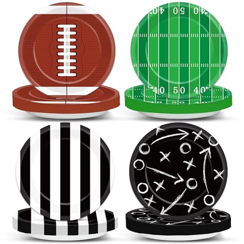 Yiaoyinnz 60Pcs Football Paper Plates Party Supplies 7 Football Themed Plates Rugby Sports Games Touchdown Tableware Dinnerware for Sports Events Happy Birthday Tailgate Party Decorations