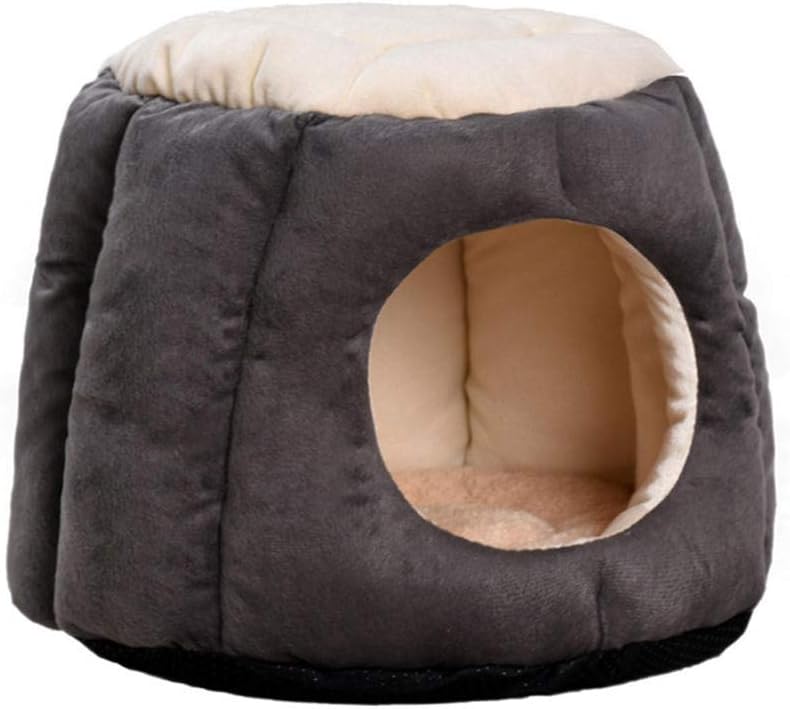 2 in 1 Dog Pet House Bed Dog Sofa Skidproof with Detachable Cushion Washable Dog Igloo Bed Soft Basket Cave Bed for Dog Cat Nesting