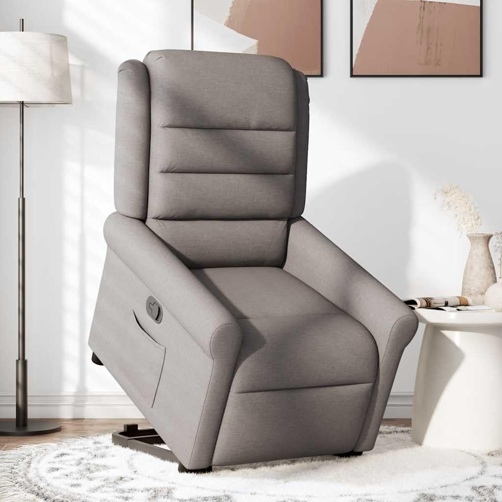 Sillón elevador reclinable, color gris tórtola