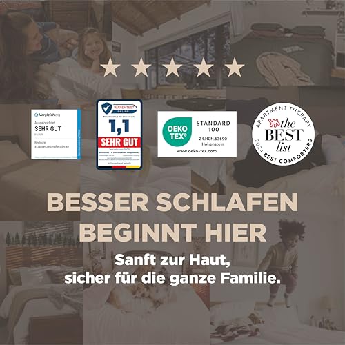 BEDSURE Bettdecke 200x200 Ganzjahresdecke Steppdecke - Bettdecke Ohne Bezug 200x200cm 300GSM - 4 Jahreszeiten Bettdecken Wende Grau/Hellgrau, Weiche Warm Duvet Schlafdecke für Allergiker 2
